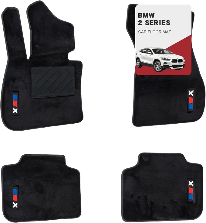 Custom 3D Car mats for BMW X2 2018-2023 Wool Carpet Floor Mats - High-Density All-Weather Full Coverage Anti-Slip Car Floor Mats