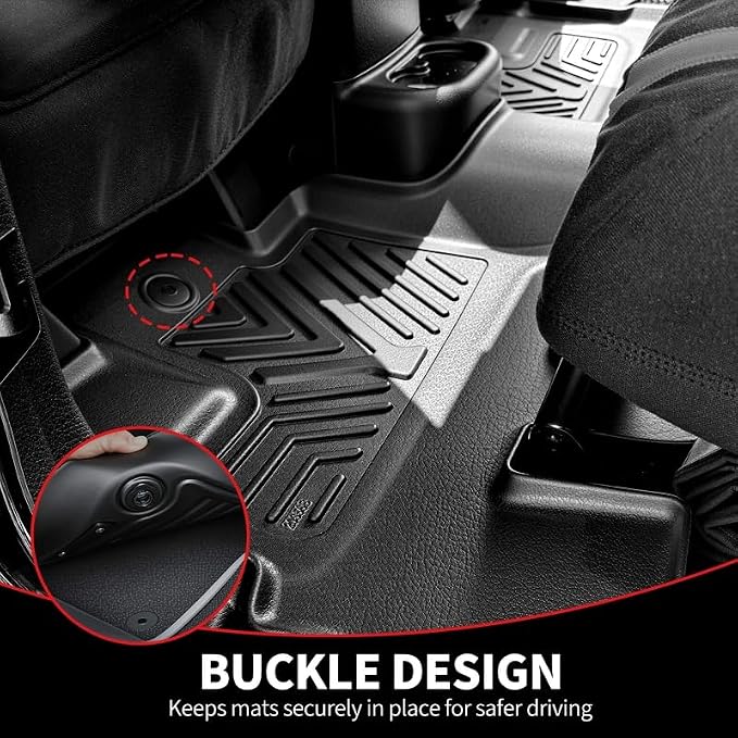 YITAMOTOR Floor Mats for Jeep Wrangler JK Unlimited 4 Doors 2014-2018 (Not for JL or 2-Door), All Weather Custom Fit Floor Liners 1st & 2nd Row Protection, Heavy Duty Car Mats Black