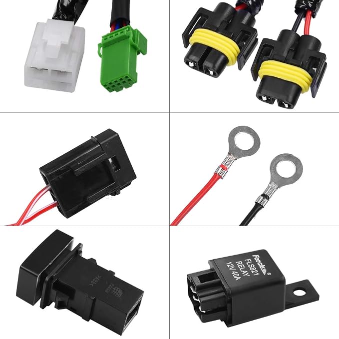 H11 880 881 H9 Fog Light Lamp Wiring Harness Socket Wire Connector with 40A Relay & ON/Off Switch Kits Fit for LED Work Lamp Driving Lights Etc