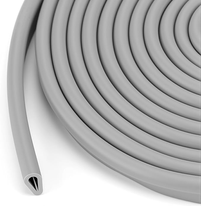 Tondiamo Rubber U Channel Edge Trim, Door Seal Strip, Fits Edge up to 1/8 Inch U Shape Weather Stripping(10.01 Feet, 1/8 Inch, Gray)