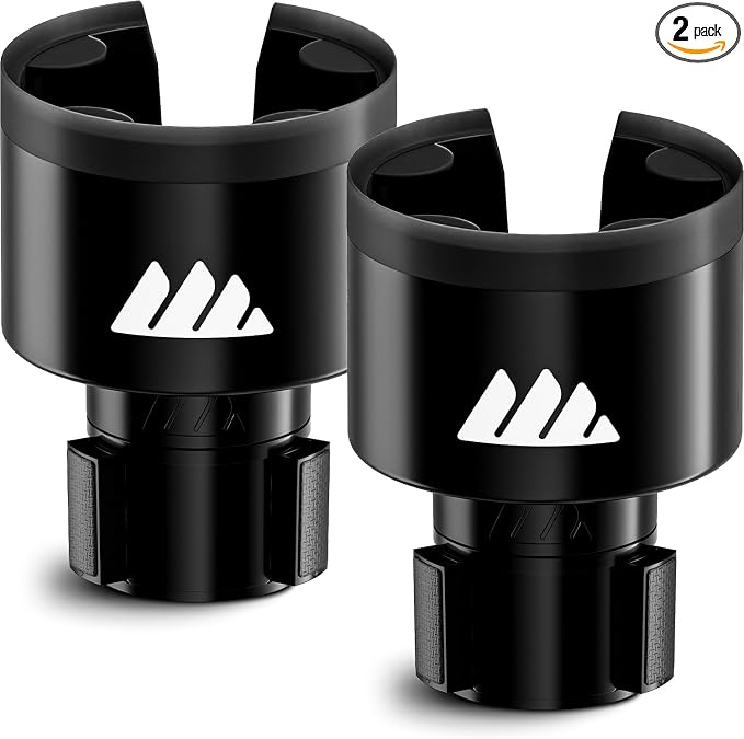 Integral Ultimate Expander Car Cup Holder - Adjustable Base - Expander & Organizer for Vehicles - Compatible with Coffee Mug, Yeti 14/24/36/46oz, Ramblers, Hydro Flasks 32/40oz, 3.4"-4.0" Bottles