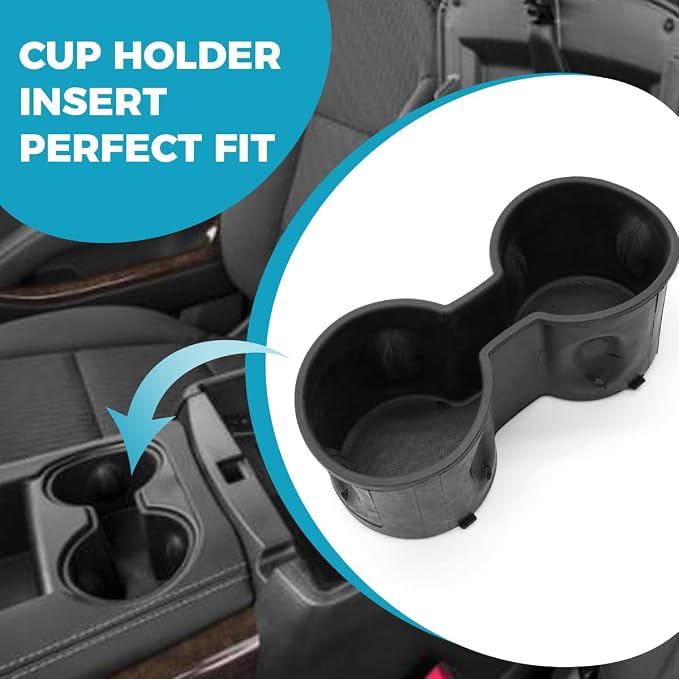 Cup Holder Fits for Chevy GMC Yukon Denali Tahoe Sierra Silverado Suburban Models 2015-2020, 22946576 Front Row Center Console Beverage Drink Insert