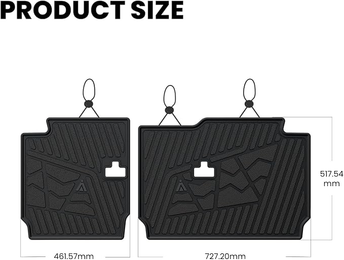 LASFIT Backrest Mats for Jeep Gladiator JT 2020-2025 2026 Rear Trunk Seatback Mats All Weather TPE Custom Fit Accessories, Black