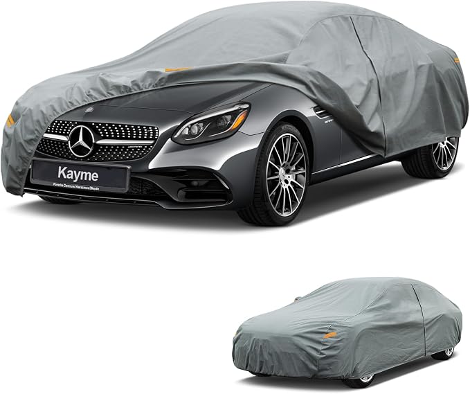 Kayme Heavy Duty Car Cover Custom Fit Mercedes Benz SLK SLK200 SLK300 SLK350 SLK55 SLC300 SLC43 (1996-2021), Waterproof All Weather for Automobiles, Full Exterior Covers Sun Rain UV Protection.