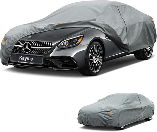Kayme Heavy Duty Car Cover Custom Fit Mercedes Benz SLK SLK200 SLK300 SLK350 SLK55 SLC300 SLC43 (1996-2021), Waterproof All Weather for Automobiles, Full Exterior Covers Sun Rain UV Protection.