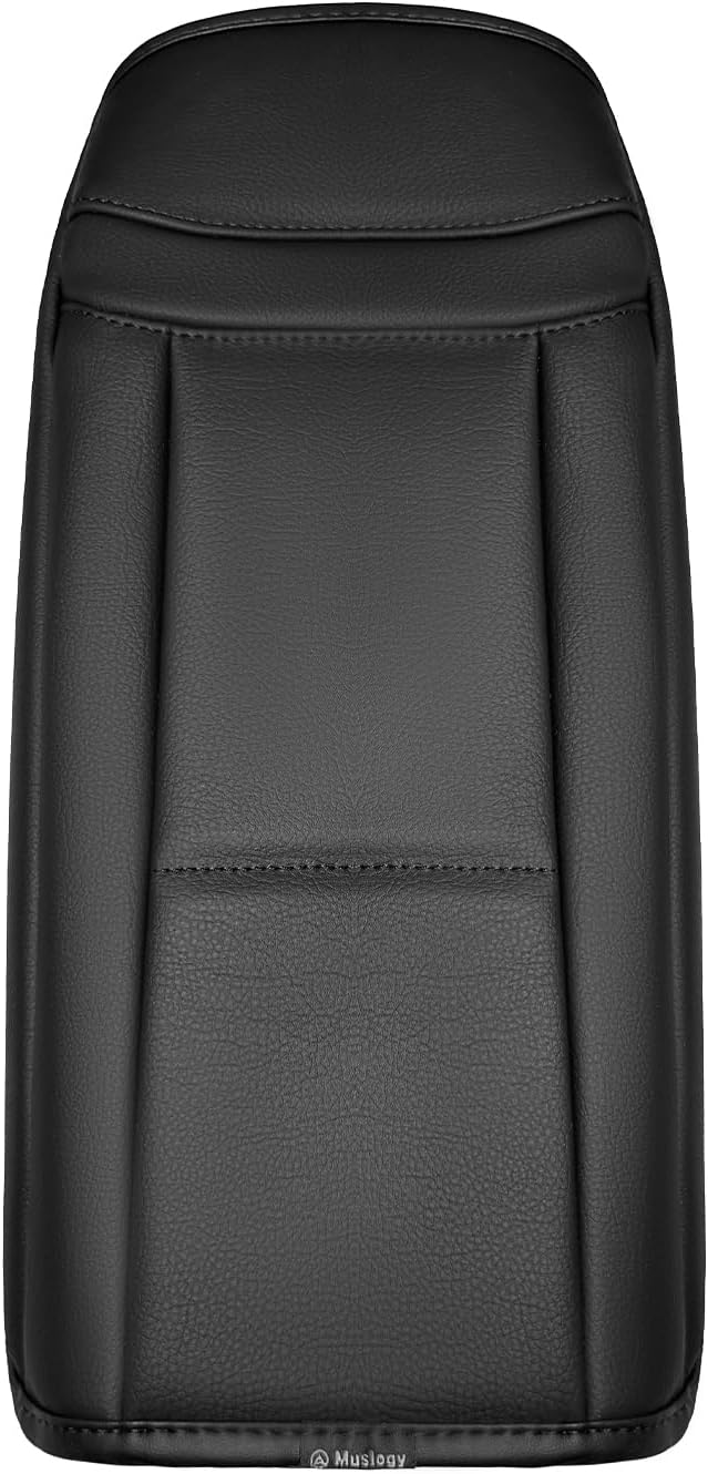 Muslogy Center Console Armrest Cover Fit for Ford Explorer 2020-2024 2025 2026 Accessories, Comfort Armrest Pad Console Lid Cushion Vegan Leather Regular Thick