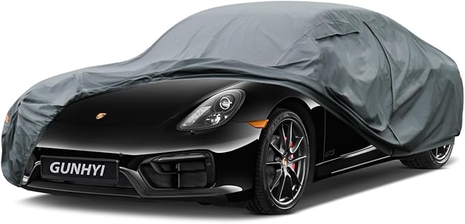 GUNHYI Premium Car Cover Custom Fit Porsche 718/Boxster/Cayman, 16 Layers Heavy Duty Car Cover Waterproof All Weather with Zipper Door for Sun Rain Snow Dust Uv Protection