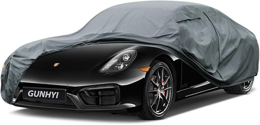 GUNHYI Premium Car Cover Custom Fit Porsche 718/Boxster/Cayman, 16 Layers Heavy Duty Car Cover Waterproof All Weather with Zipper Door for Sun Rain Snow Dust Uv Protection