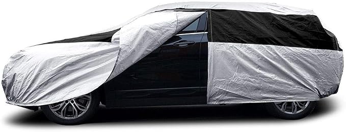 Titan Premium Multi-Layer PEVA Car Cover for Hatchbacks 165-181". Waterproof, UV Protection, Anti-Scratch Protective Lining, Driver-Side Zippered Opening. Fits Prius, Focus, Civic and More.