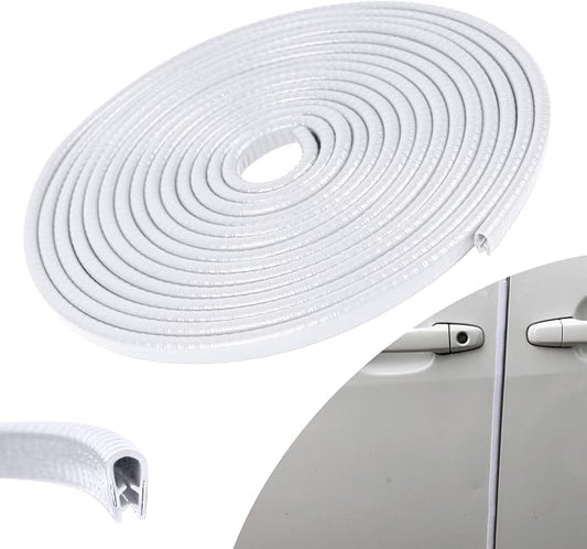 Wuyaoyao 13.1Ft (4M) Car Door Edge Guards, Rubber U Shape Automotive Door Entry Guard Protector Strip, No Glue Required, Universal Vehicle Doors Edge Trim, Exterior Car Accessories (White, 13.1FT)
