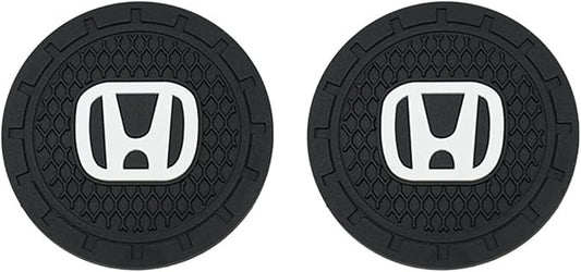 Car Cup Holder Coasters Compatible with Honda Series Interior Accessories,Recessed Silicone Anti Slip Cup Holder Coaster Interior Accessories 2.75in 2Pack (Black)