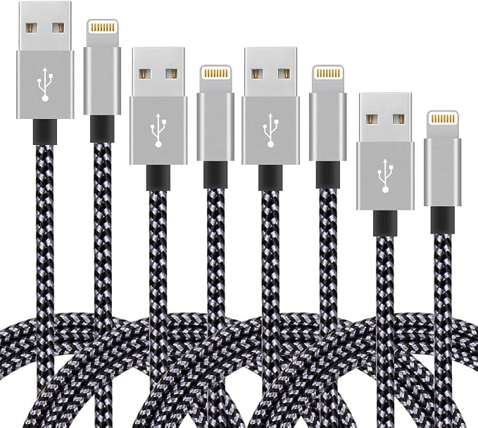 iPhone Charger 4Pack(3ft 6ft 6ft 10ft) Apple MFi Certified Lightning Cable Nylon Braided Fast Charging iPhone Charger Cord Compatible iPhone 14 13 12 11 Pro Max XR XS X 8 7 6 Plus SE and More