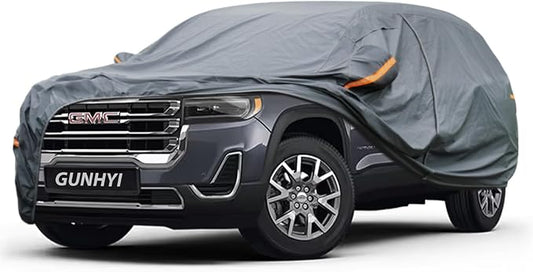 GUNHYI Premium Car Cover Custom Fit GMC Acadia, 16 Layers Heavy Duty Car Cover Waterproof All Weather with Zipper Door for Sun Rain Snow Dust Uv Protection