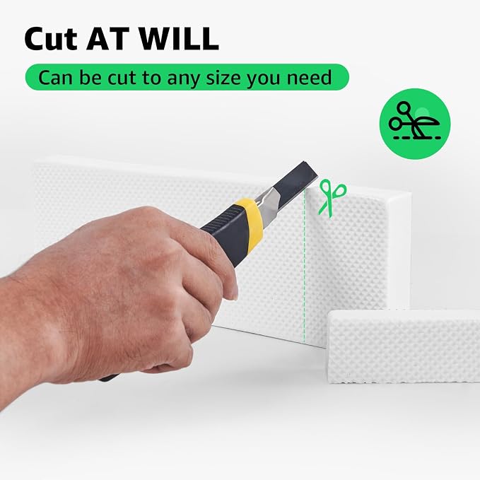Garage Wall Protector, 2 Pack Thick EVA Foam Bumper for Car Doors,Waterproof & Fireproof Wall Guard,Protect Garage Walls from Scratches,Dents,Vehicle Damage (White, 11.8"x3.9"x1.2")