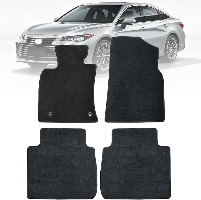 GXARTS Car Waterproof Floor Mats Carpet Full Set Compatible with Toyota Avalon 2019 2020 2021 2022 2023 | All-Weather Protect,with Non-Slip Backing | Black Velour Automobile Floor Liner Accessories