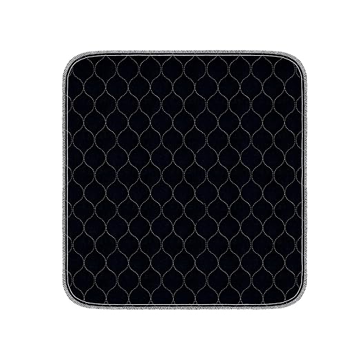 Washable Incontinence Chair Pads Heavy Absorbent Chair Pads for Incontinence Waterproof Seat Protector Pads Chuck Pads Washable for Adults Elderly Kids Pets 21"X22"(1Pack) Black