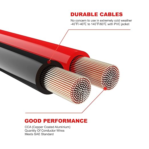 Heavy Duty Jumper Cables,0 Gauge 25 Feet Booster Battery Cable,Automotive Wires with Alligator Clips,600D Fabric Carrying Bag,Safety Gloves and Iron Brush for Cars Truck