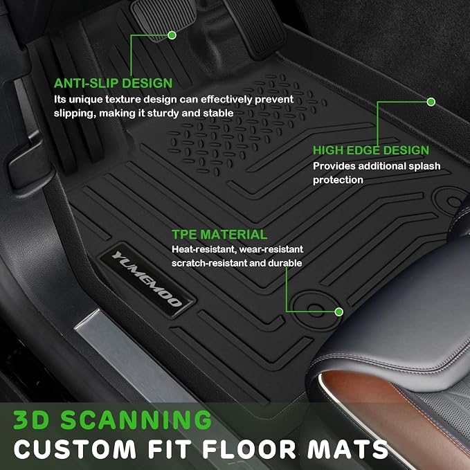 Floor Mats for 2026 Toyota RAV4 Hybrid (Not for PHEV) Upgrade Trunk Mat with Backrest Mat All Weather TPE Floor Liners Fit for Toyota RAV4 Anti-Slip Full Set Car Accessories