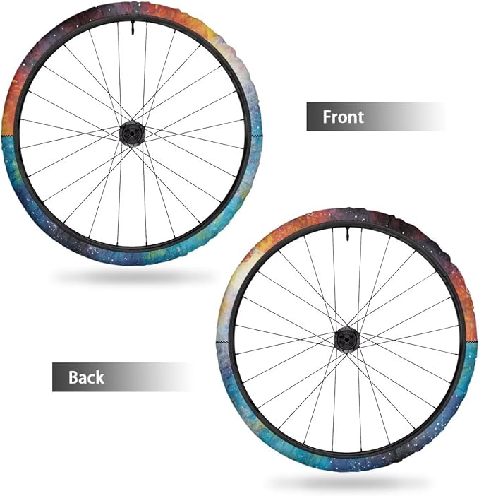 Wheelchair Wheel Covers Galaxy Pattern 2 PCS Wheelchair Tyre Covers Neoprene Wheel Cover for Transport Wheelchair Wheels