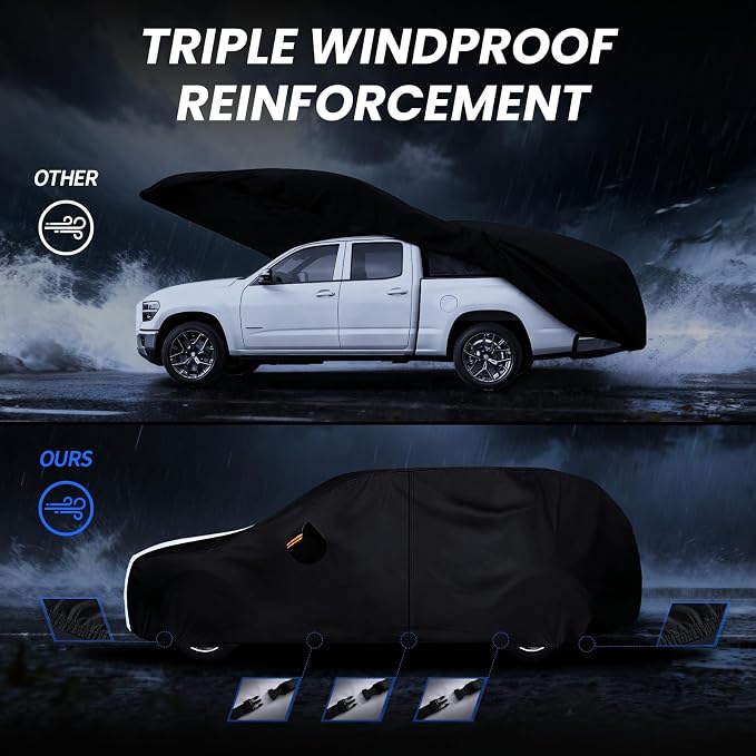Multi-Layer Car Cover Custom Fit for Hyundai Palisade(2018-2026), 100% Waterproof All Weather for Automobiles, Gift with Towel, Heavy Duty Car Covers for Rain Sun UV Protection with Door Zipper