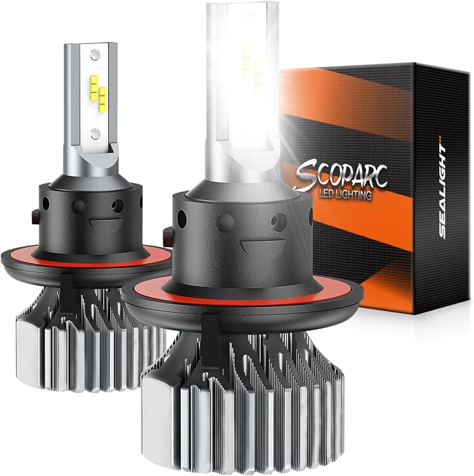 SEALIGHT H13 LED Bulb 64000LM Super Bright 6500K White, 1:1 Size Plug N Play Installation, 9008 Fog Light LED Bulbs, Anti Flickering Canbus Ready, For Off Road DRL or Fog Bulbs, 2 pack