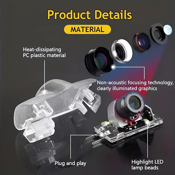 Never Fade HD LED Car Welcome Projector Lights,Car Door Lights Logo Projector Compatible with LS/ES/is/LX/RX/GS/GX/RC Car Accessories (Love 2pcs)