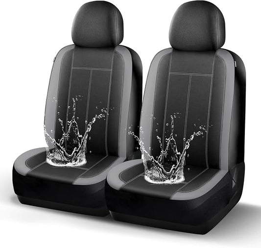 HChengkikz 2 Pack Front Neoprene Car Seat Covers | Waterproof Comfortable Seat Protectors, Airbag Compatible Universal Fit for Sedans, SUVs, Trucks, Vans