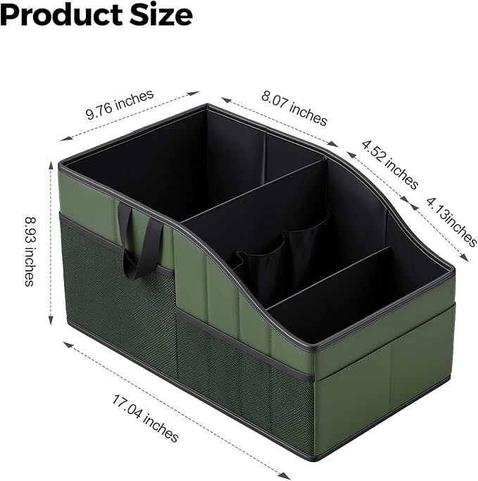WHHMK Car Storage, Sturdy Leather Car Backseat Organizers, Support Up to 33 LB Weight Automotive Front Seat Organizer, Floor Organizer and Storage Used for SUV Truck Toys Snack Water Bottles Holder