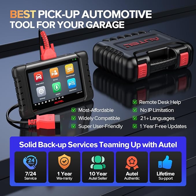 Autel Scanner MaxiCheck MX808S, 2026 Bidirectional OBD2 Scan Tool US Ver. of MaxiCOM MK808S MK808Z, 3000+ Active Test 11OS as MK900 MK900BT MX900, 28+ Service for 200+ Brands, OE All Diagnostic, FCA