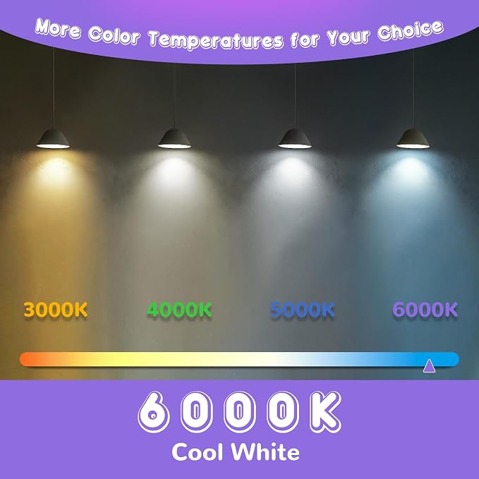 MAXvolador G25 LED Globe Light Bulb 60W Equivalent, Cool White 6000K E26 Vanity Round Bulbs for Bathroom Makeup Mirror, Non-Dimmable 500LM, 8-Pack