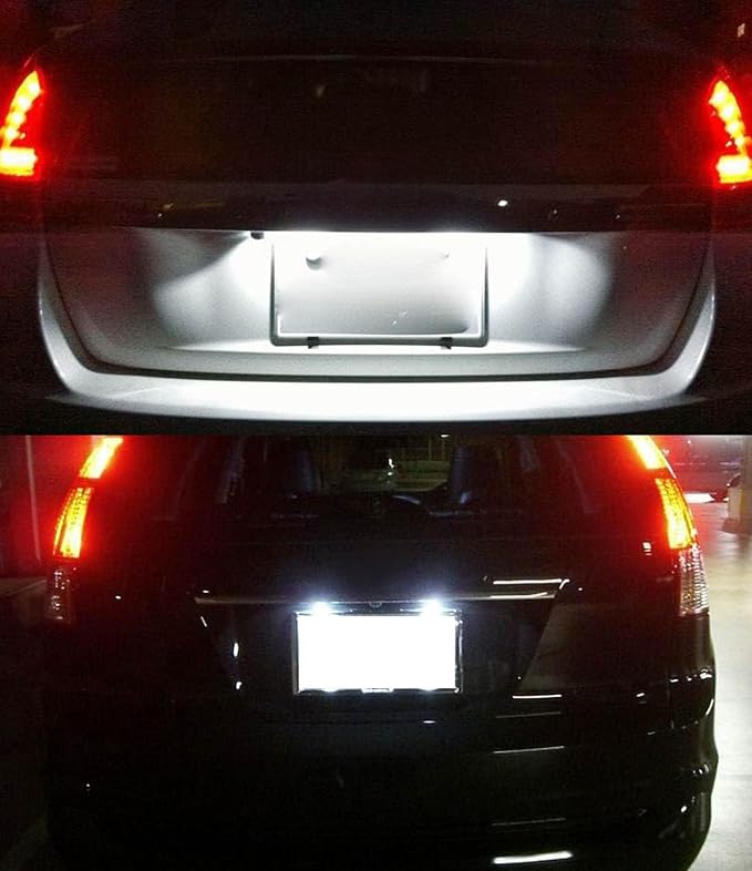 iJDMTOY OEM-Fit 3W Full LED License Plate Light Kit Compatible with Honda Accord Sedan, Civic Coupe, Fit CR-V Element Crosstour Odyssey Insight HR-V, Powered by 18-SMD Xenon White LED