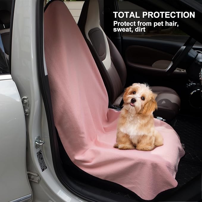 Waterproof Sweating Car Seat Cover for Post Gym Workout, Running, Swimming, Beach and Hiking, Universal Fit Non-Slip Bucket Seat Protector for Cars SUV Trucks, Machine Washable (Pink)
