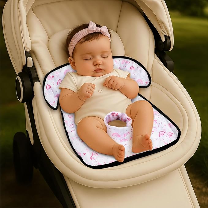 HunnmingRe 2 Pack Boho Car Seat Protector for Potty Training Waterproof Piddle Pad Cover from Spillages Nappy Leaks Toilet Training Anti Slip Backing Strollers Carseat Liner for Toddlers Babies