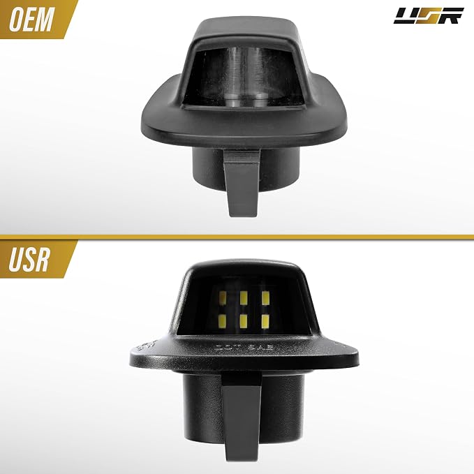 USR 97-11 1D7 Pickup Truck License Plate Light – Plate Lamps (Left + Right) Pair - Compatible with 1997-2010 Dodge Dakota Pick Up Trucks / 2011 Ram Dakota All Models (LED WHITE 6000K UPGRADE)