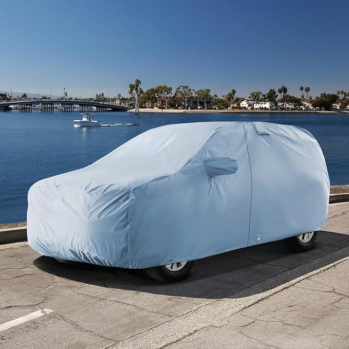 iCarCover 18-Layer SUV Car Cover Waterproof All Weather, UV Sun Protection Full Car Covers for Automobiles, GLK, 4Runner, Xterra, Forester, XC40, Q3, Liberty, SPOR-Tage, Size S57 (See Size Chart)