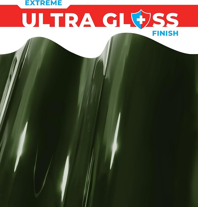 ColorFusion PPF by VViViD, Gloss Dark Olive Green Dry Apply PPF Vinyl Car Wrap Roll 6ft x 5ft