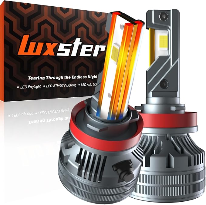 LUXSTER H11 H9 Punisher 60000lm High Performance LED Bulbs 6000K (2 Pack) | 140W High Power, Exclusive Triple Copper-Tube Cooling, 5th-Gen CANBUS, H8 H16 Foglight Use, Plug-N-Play, 6000K, IP68