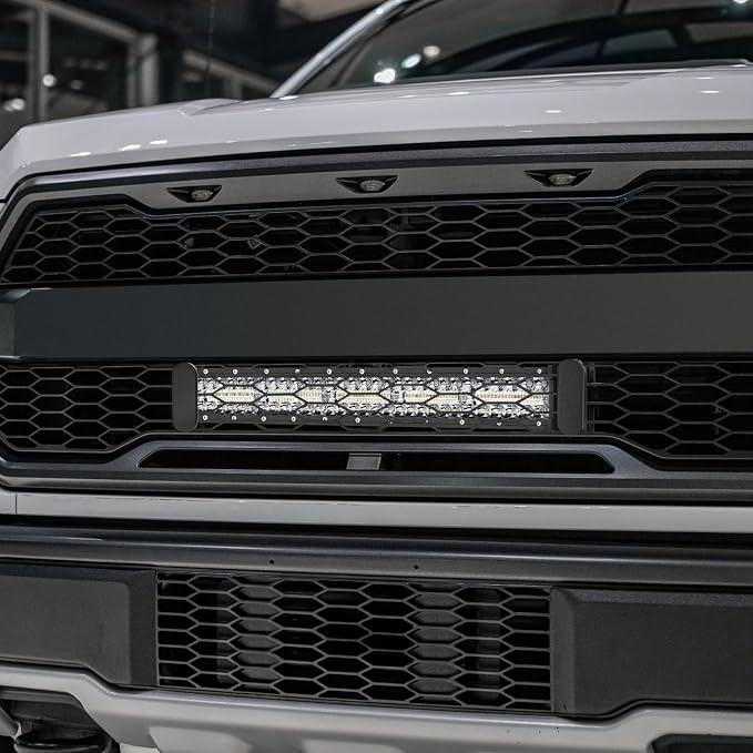 6-30 Inch LED Light Bar Hidden Behind Grille Mounting Brackets | Grille Mounting Brackets Fit M6/M8 Single/Double Row Side Mount Light Bars for F-150 Ranger RAM1500 Tocama Tundura GMC
