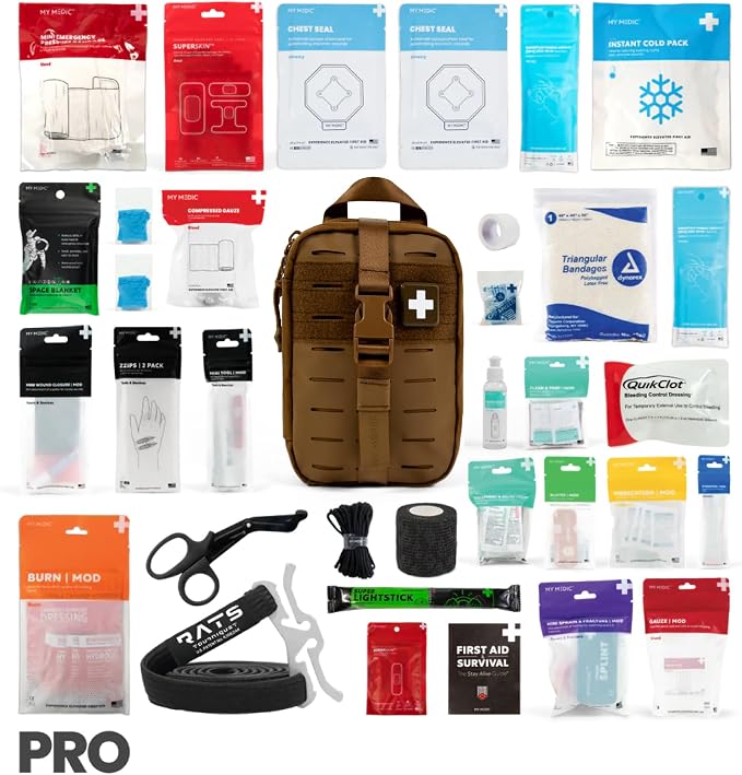 MY MEDIC MyFAK PRO Military IFAK Trauma Kit & First Aid Kit with Tourniquet - HSA FSA Items - Built in USA - Tactical Combat Medical Supplies, Medic Kit, Trauma Pack & Molle Field Operator Bag, Coyote