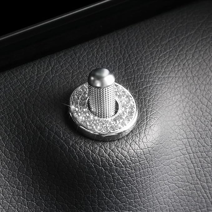 4PCS Bling Inner Car Door Lock Cover Stickers, Rhinestones Pull Rod Bolt Decorations, Crystal Auto Decals for Women Girls, Sparkly Car Door Lock Pin Caps for C Class C200L GLC260 C260L