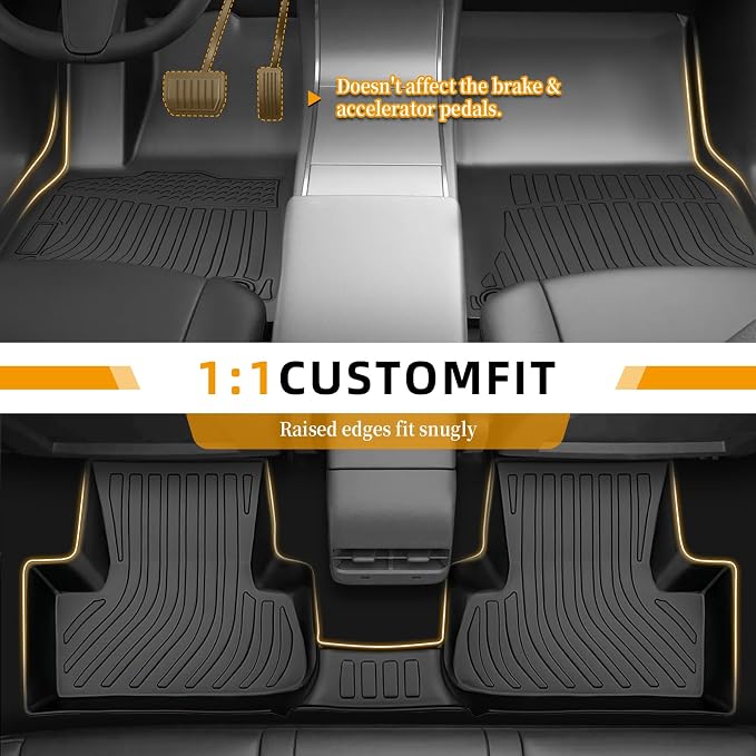 Floor Mats for Toyota RAV4 2019-2025, 2021 RAV4 Floor Mats | TPE Non-Slip Waterproof Summer Winter, for Front & Rear Row & Cargo Floor Mats