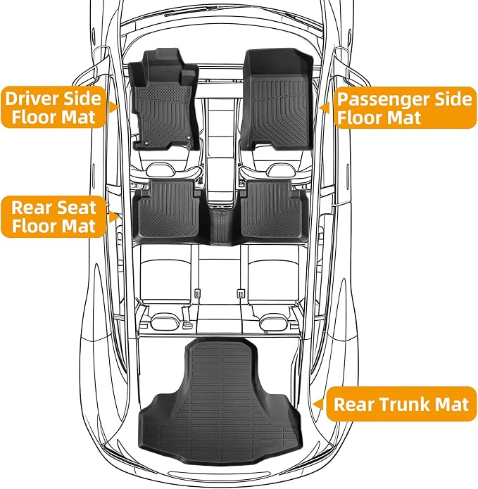 Floor Mats for Honda Accord Sedan 2008-2012(Gas ONLY), NOT for Coupe | Custom Fit Accord Sedan LX LX-S EX EX-L LX-P SE LX Premium Floor Mats, TPE All Weather Protection Waterproof Cargo Liner