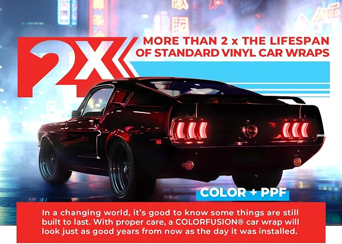 ColorFusion PPF by VViViD, Gloss Demon Dry Apply PPF Vinyl Car Wrap Roll 60ft x 5ft