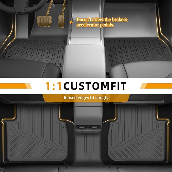 Floor Mats for Toyota Camry 2018 2019 2020 2021 2022 2023 2024(FWD ONLY) | (Non Hybrid & AWD)2022 Camry Floor Mats, 1st & 2nd Row & Cargo Liner, TPE Anti-Slip Waterproof Car Accessories