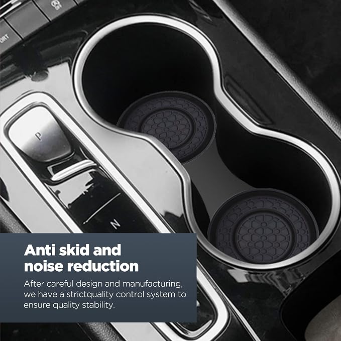 2 PCS Car Cup Holder Coaster,Car Coasters Cup Mats,2.75 Inch Universal Car Cup Coasters,Non-Slip Anti Dust Mats Cup Holder Insert Coaster, Suitable for Most Car Interior (Black)