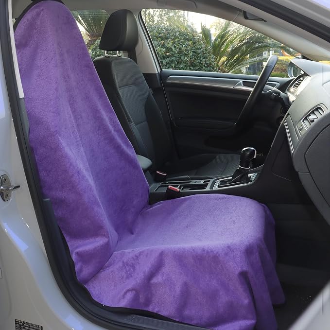 Car Seat Cover Protector Front Seats,for Gym Workout,Running,Swimming,Beach and Hiking,Waterproof Sweat Towel Bucket Seat Covers for Cars SUV Trucks (Purple, 2Pcs)