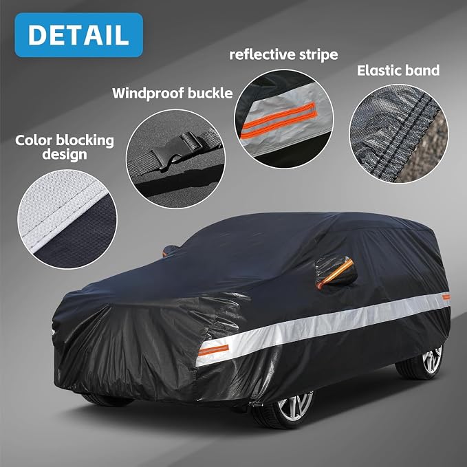 10 Layers Hatchback Car Cover Waterproof All Weather for Automobiles,100% Waterproof Outdoor Car Covers Rain Snow UV Protection. Custom Fit Subaru Impreza,Honda Fit,VW Golf,Hyundai Ioniq,etc