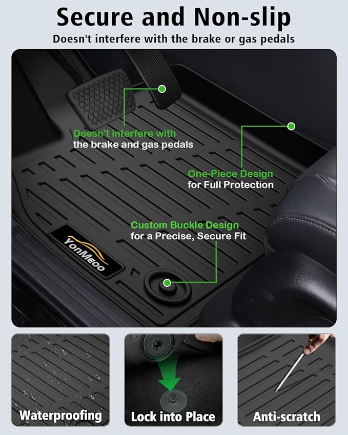 Floor Mats & Cargo Liner Custom Fit for Toyota C-HR 2026 All Weather TPE Rubber Floor Liners Full Set Automotive Mat for Toyota C-HR Accessories, Black
