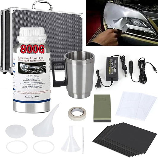 Headlight Restoration Kit, Car Headlight Repair Kit, Car Headlight Lens Restoration Kit, with 600ml Repair Fluid for Repair Headlight Yellowing, Haze, Scratch (600ml) | Car Headlight Polish Repair Tool