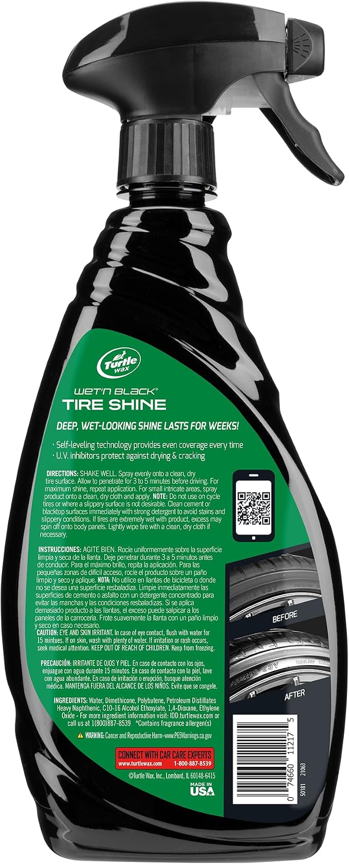 Turtle Wax T217RA Wet'n Black Ultra Wet Tire Shine - 23 Fl Oz.